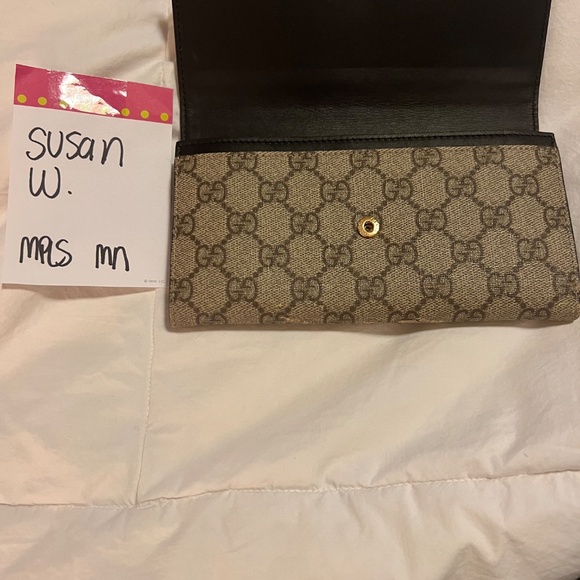 Vintage Monogram Gucci wallet with box and dust bag New - Picture 7 of 10